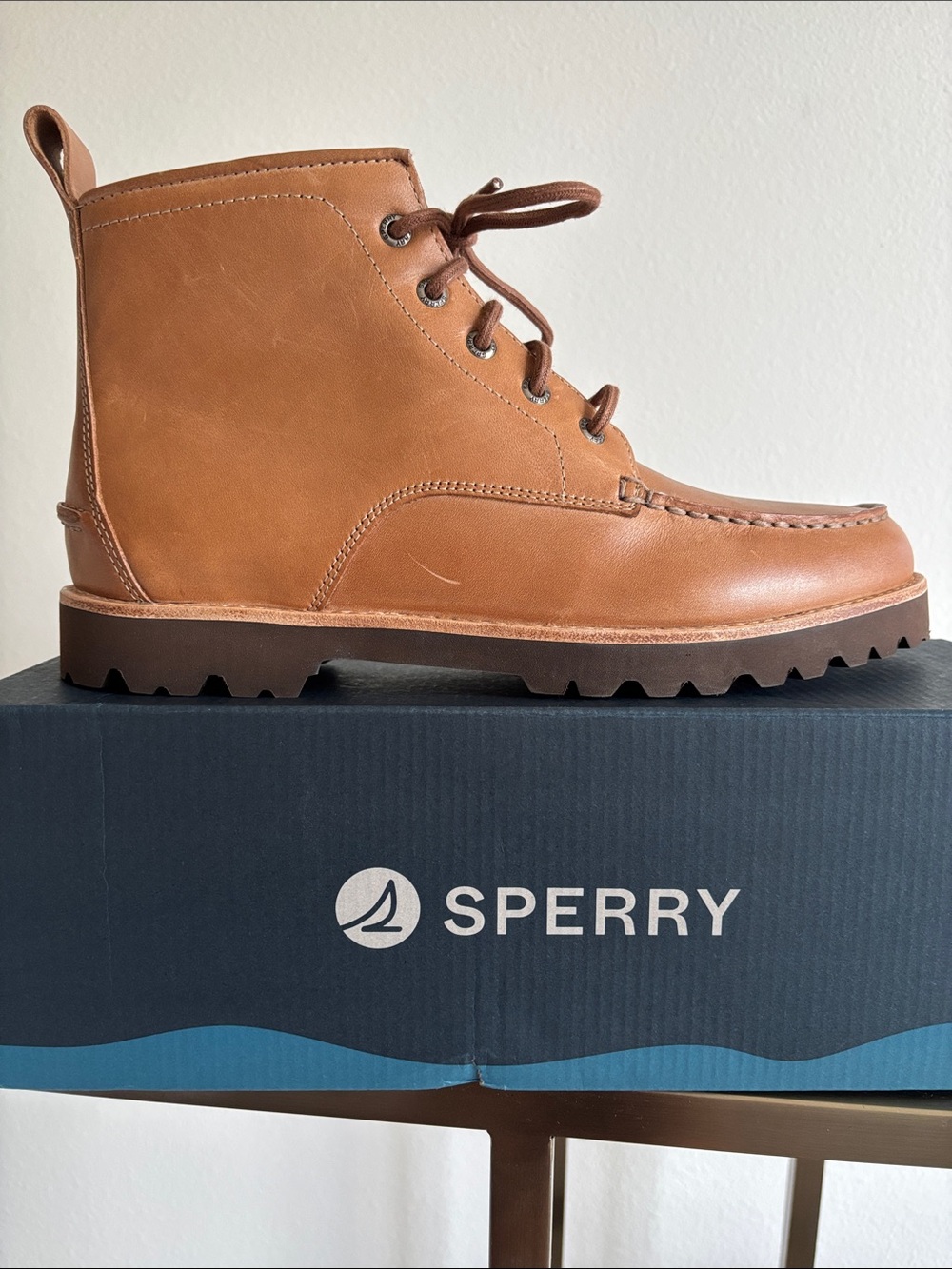 NIB Sperry Leather Newton Heritage Chukka Boots Brown Tan men’s Size 10.5